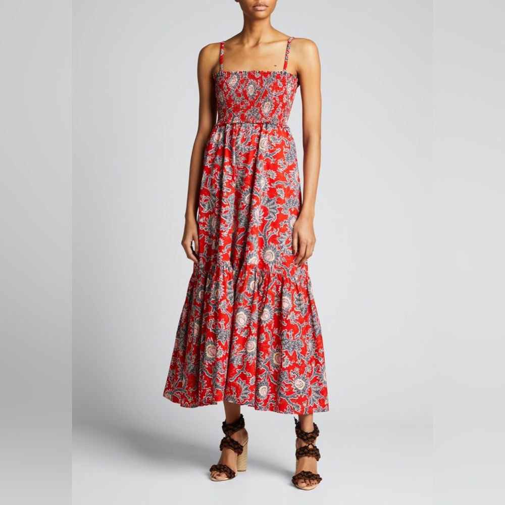 A.L.C Austyn cotton dress - size XS/2 - red with a floral pattern